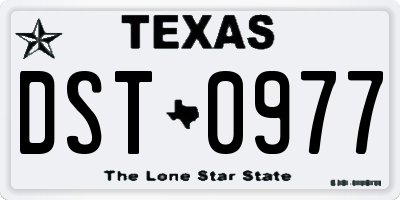 TX license plate DST0977