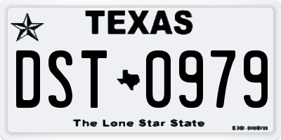 TX license plate DST0979