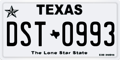 TX license plate DST0993