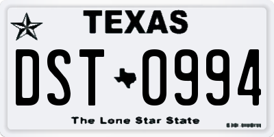 TX license plate DST0994