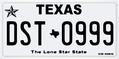 TX license plate DST0999