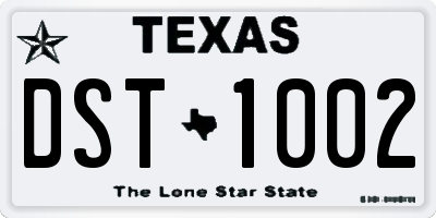 TX license plate DST1002