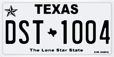 TX license plate DST1004