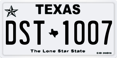 TX license plate DST1007