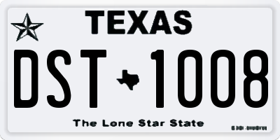 TX license plate DST1008