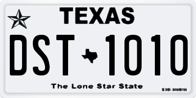 TX license plate DST1010