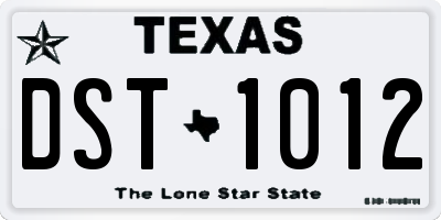 TX license plate DST1012