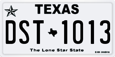 TX license plate DST1013