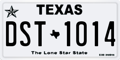 TX license plate DST1014