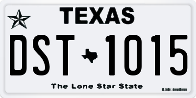 TX license plate DST1015