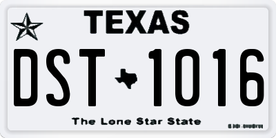 TX license plate DST1016