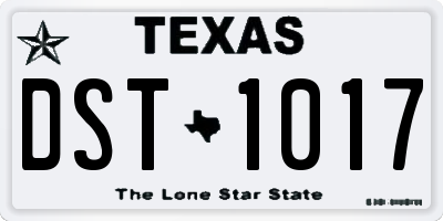 TX license plate DST1017