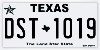 TX license plate DST1019
