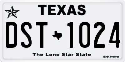 TX license plate DST1024