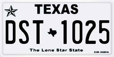 TX license plate DST1025