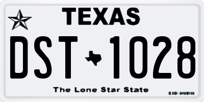 TX license plate DST1028