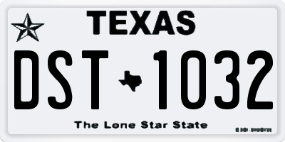 TX license plate DST1032