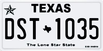 TX license plate DST1035
