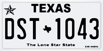 TX license plate DST1043