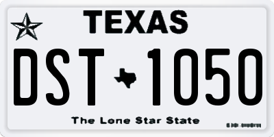 TX license plate DST1050