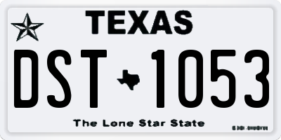 TX license plate DST1053