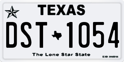TX license plate DST1054