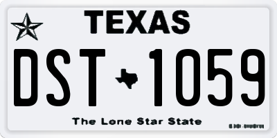 TX license plate DST1059