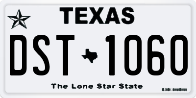TX license plate DST1060