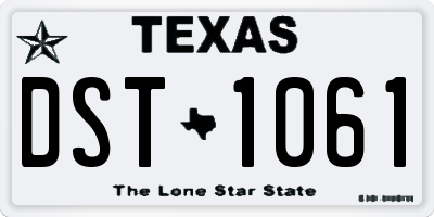 TX license plate DST1061