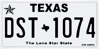 TX license plate DST1074