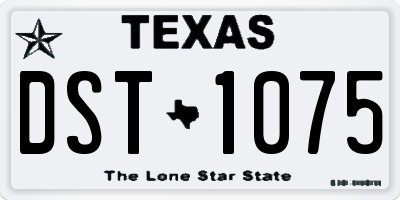 TX license plate DST1075