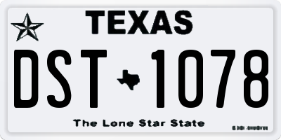 TX license plate DST1078