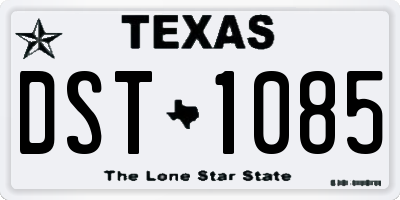TX license plate DST1085