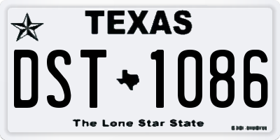 TX license plate DST1086
