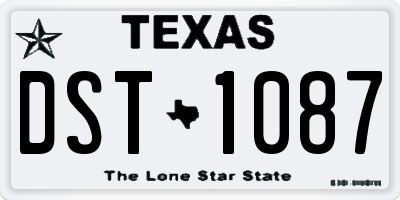 TX license plate DST1087