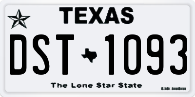 TX license plate DST1093