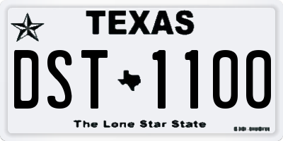 TX license plate DST1100