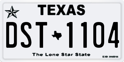TX license plate DST1104