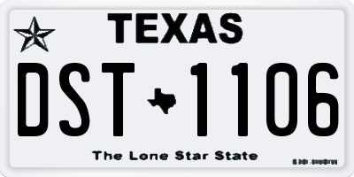 TX license plate DST1106
