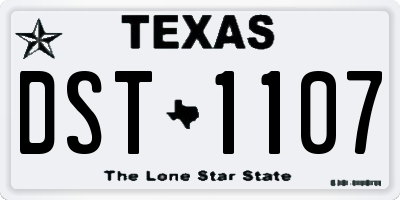 TX license plate DST1107