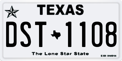 TX license plate DST1108