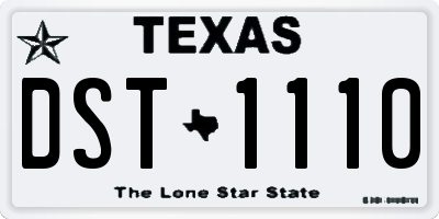 TX license plate DST1110