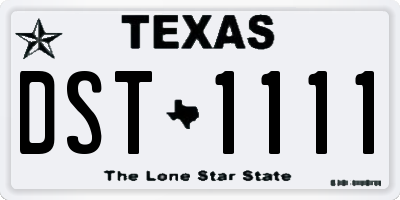 TX license plate DST1111