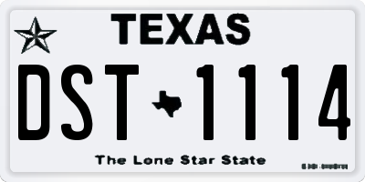 TX license plate DST1114