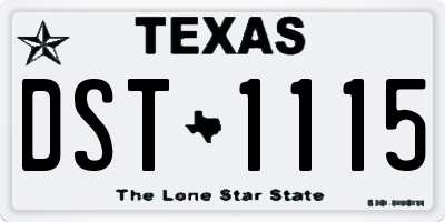 TX license plate DST1115