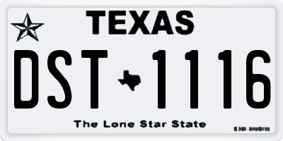 TX license plate DST1116