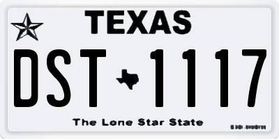 TX license plate DST1117