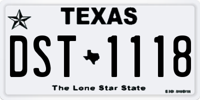 TX license plate DST1118