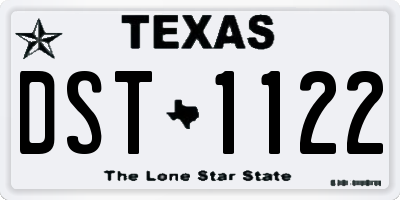 TX license plate DST1122