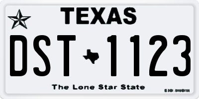TX license plate DST1123